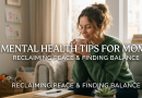 An overwhelmed mom sitting at a kitchen table, illustrating mom burnout symptoms.