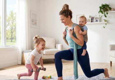 busy mom self-care routine, postpartum skin care, quick workouts for moms, postpartum glow, fitness tips for new mothers